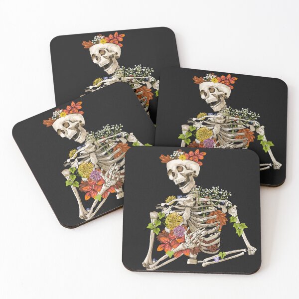 Item preview, Bones and Botany: Deteriorated Skeleton with dead leaves, ivy and wild flowers growing designed and sold by Jessiemay-arts.