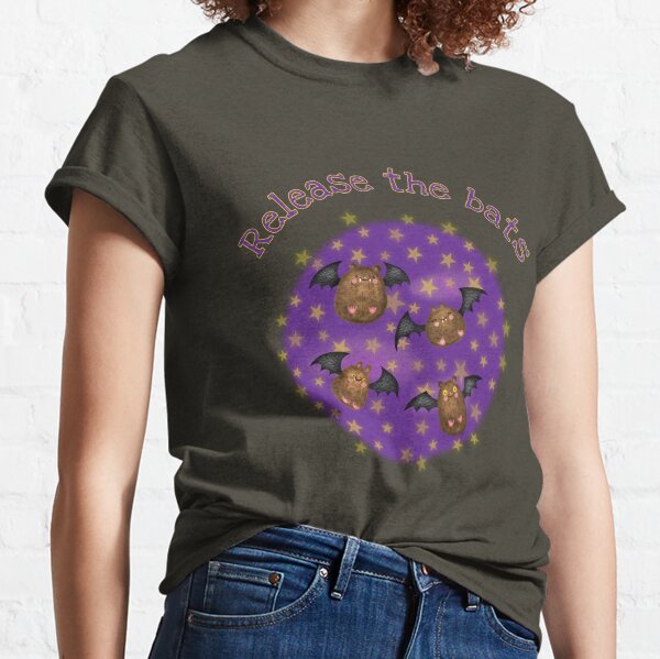 Cute Cuddly Bats in a Starry Sky Classic T-Shirt