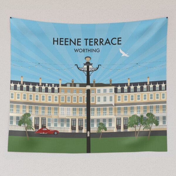 Item preview, Heene Terrace, Worthing - vintage style architecture illustration and gifts designed and sold by Vicky Anne Vaughan.