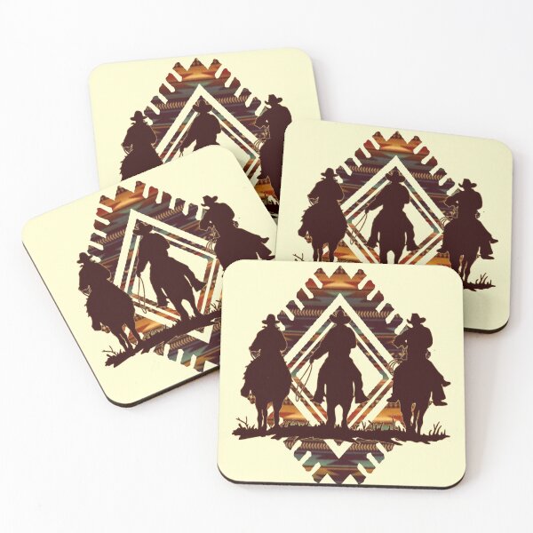 Item preview, Cowboys Horse Back With Tribal Pattern designed and sold by handsoftime2020.