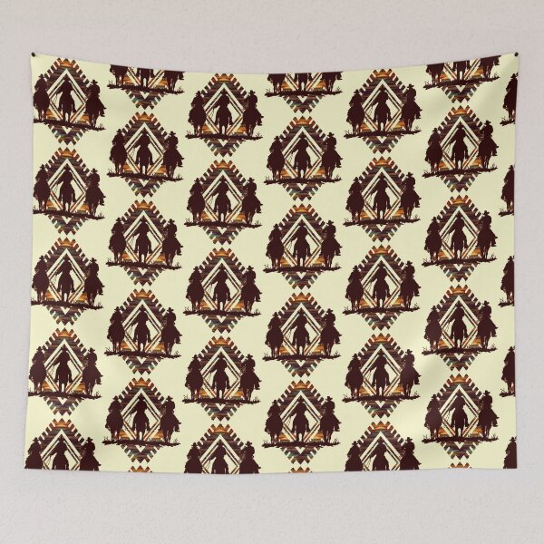 Item preview, Cowboys Horse Back With Tribal Pattern designed and sold by handsoftime2020.