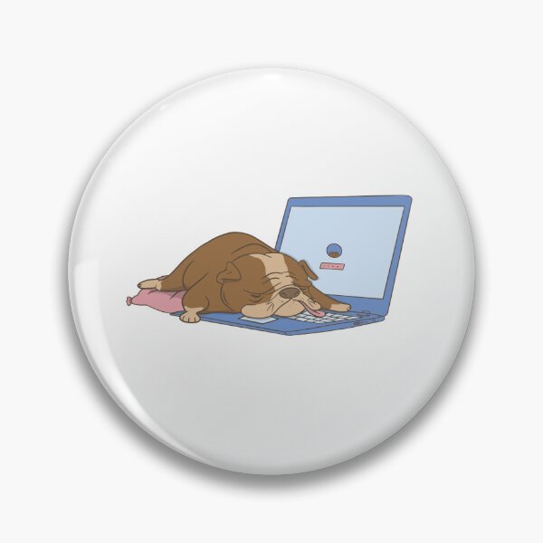Item preview, Sleeping bulldog at the laptop designed and sold by JanooFactory.