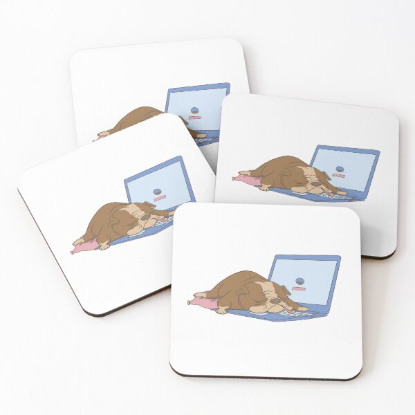 Item preview, Sleeping bulldog at the laptop designed and sold by JanooFactory.
