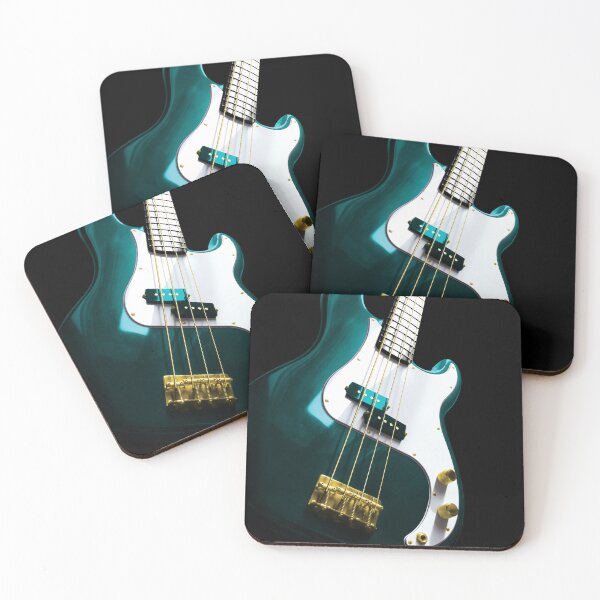 Item preview, Bass Guitar - Turquoise and Gold designed and sold by QuarterMoon.