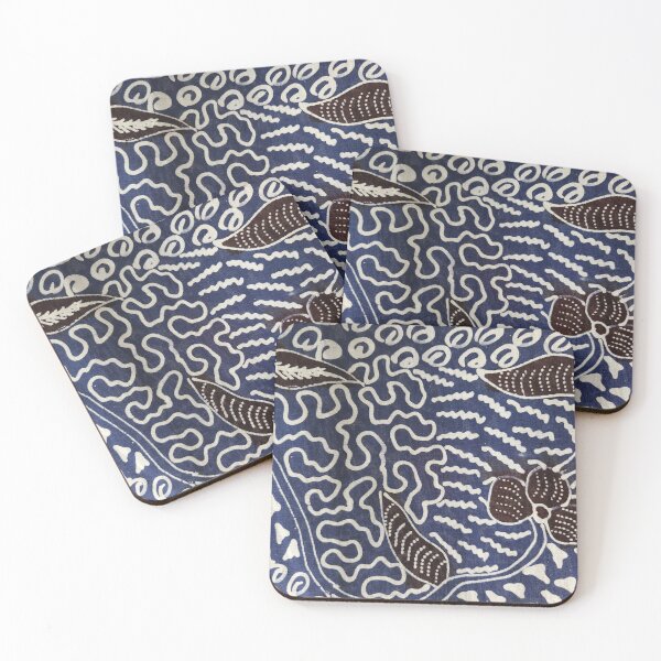 Aperçu de l'œuvre Plante de fleur bleue batik dessinée à la main en Indonésie Pamekasan Madura créée et vendue par Morcawork.