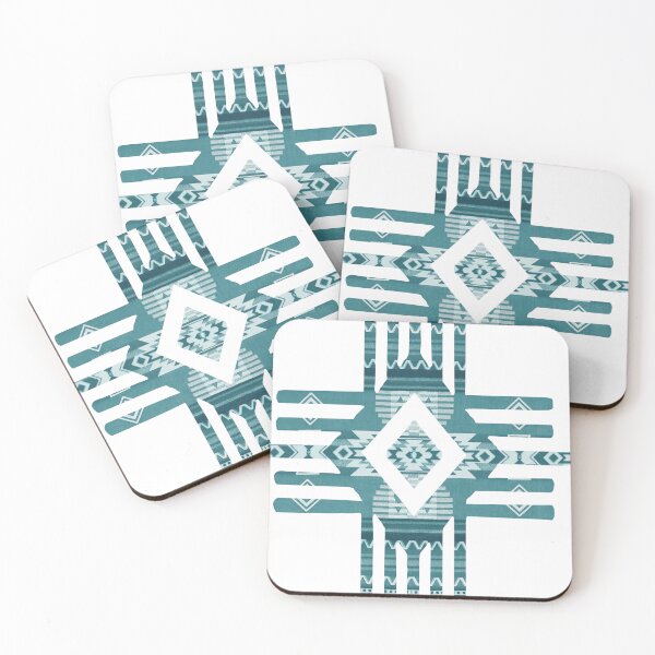 Item preview, Native American Symbol With Aztec Pattern In Blues designed and sold by handsoftime2020.