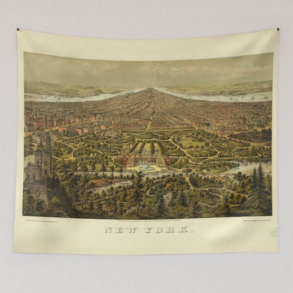 Item preview, Bird's-eye view of New York (1873) designed and sold by allhistory.