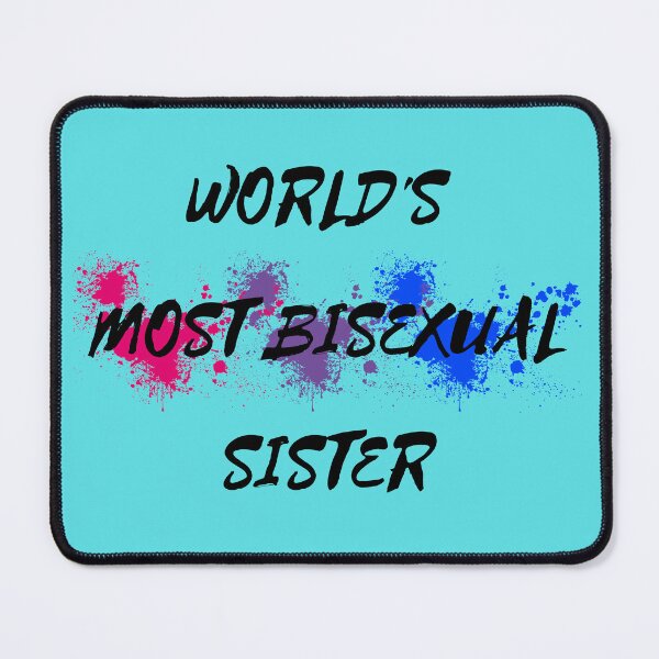 Item preview, World's Most Bisexual Sister Bi Flag Color Splash For Siblings In Cyan designed and sold by LuckyKermit.
