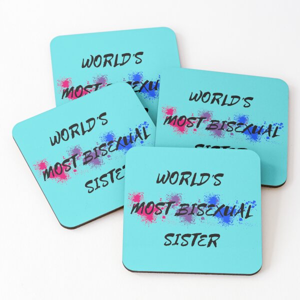 Item preview, World's Most Bisexual Sister Bi Flag Color Splash For Siblings In Cyan designed and sold by LuckyKermit.