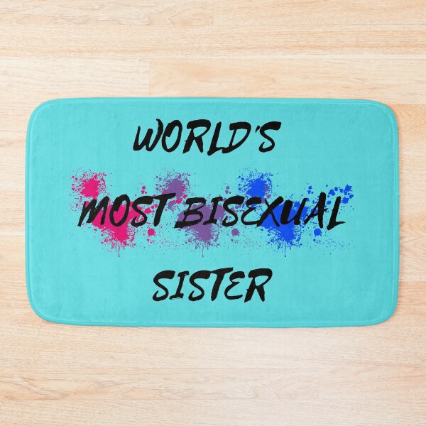 Item preview, World's Most Bisexual Sister Bi Flag Color Splash For Siblings In Cyan designed and sold by LuckyKermit.