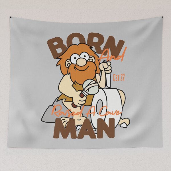 Item preview, BORN AND RAISED CAVE MAN designed and sold by GAADesignz.