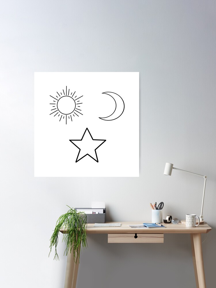 5 Ace the beautiful shiny star with moon Sticker Poster