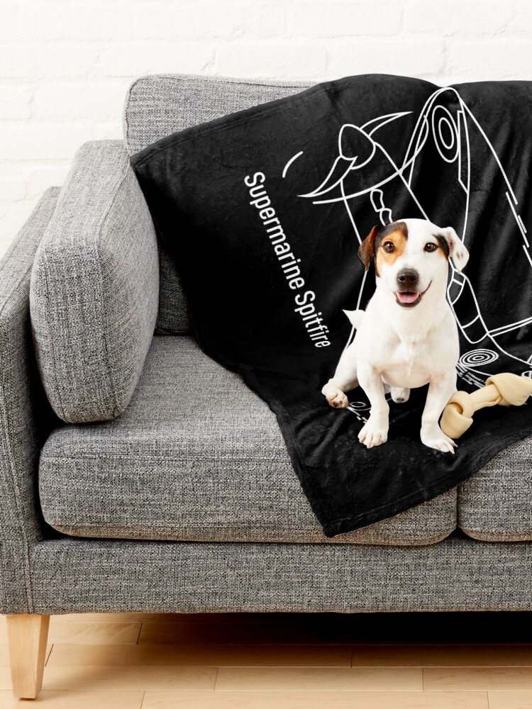Alternate view of Supermarine Spitfire British WW2 Fighter Plane in Action Scene Gift Pet Blanket