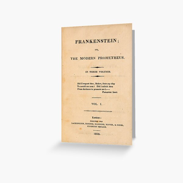 Frankenstein Title page Greeting Card
