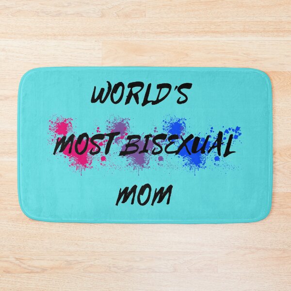 Item preview, World's Most Bisexual Mom Bi Flag Color Splash For Bi Parents In Cyan designed and sold by LuckyKermit.