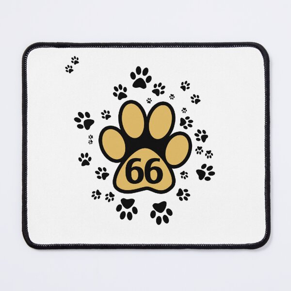 Item preview, 66 - number with animal paw pattern designed and sold by MadandMean.