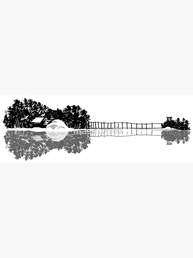 Ukulele guitar island shape silhouette art by masatomio