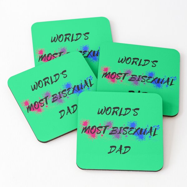 Item preview, World's Most Bisexual Dad Bi Flag Color Splash For Bi Parents In Green designed and sold by LuckyKermit.