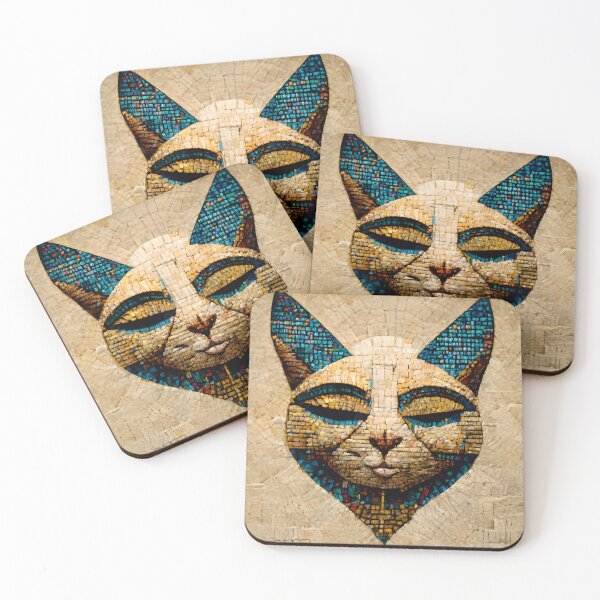 Item preview, Egyptian Style Cat Mosaic designed and sold by ElectricBrown.