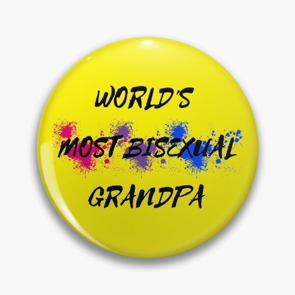 Item preview, World's Most Bisexual Grandpa Bi Flag Color Splash For Bisexual Grandparents In Yellow designed and sold by LuckyKermit.