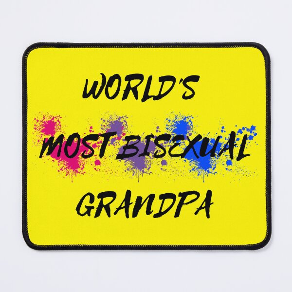 Item preview, World's Most Bisexual Grandpa Bi Flag Color Splash For Bisexual Grandparents In Yellow designed and sold by LuckyKermit.