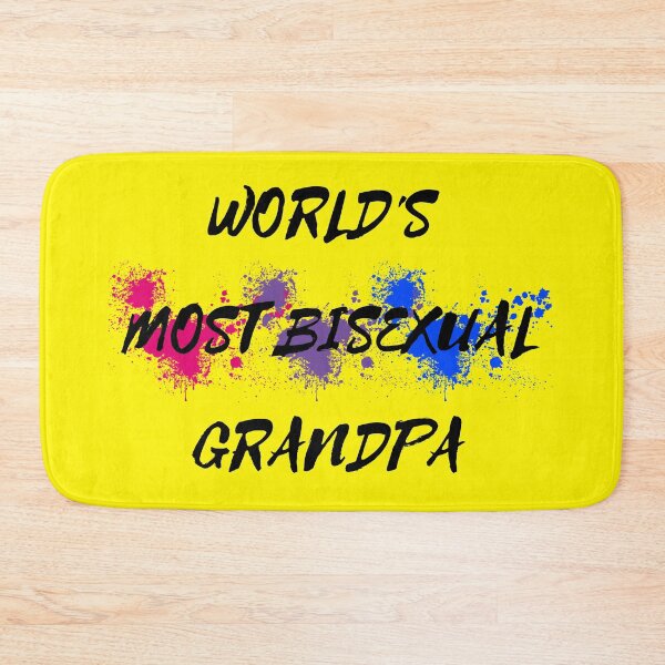Item preview, World's Most Bisexual Grandpa Bi Flag Color Splash For Bisexual Grandparents In Yellow designed and sold by LuckyKermit.