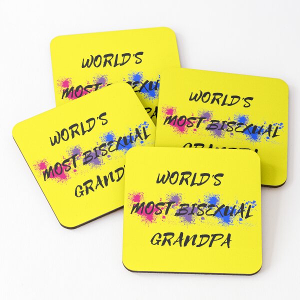 Item preview, World's Most Bisexual Grandpa Bi Flag Color Splash For Bisexual Grandparents In Yellow designed and sold by LuckyKermit.