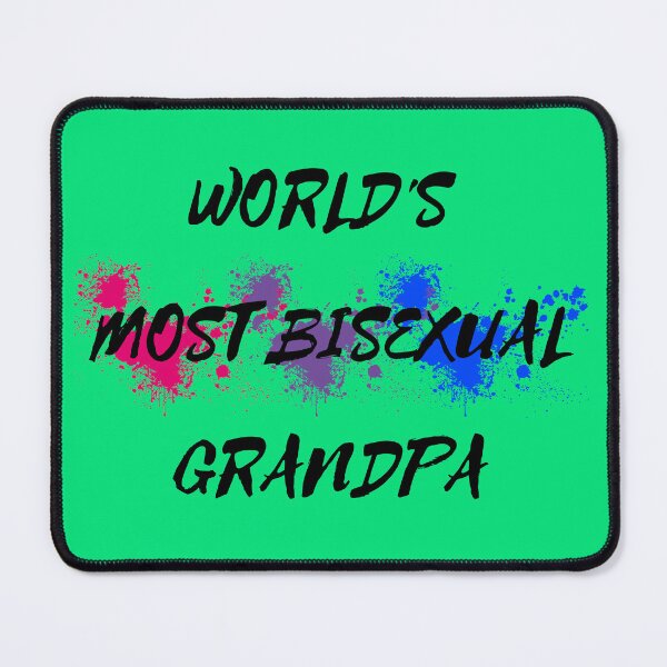 Item preview, World's Most Bisexual Grandpa Bi Flag Color Splash For Bisexual Grandparents In Green designed and sold by LuckyKermit.