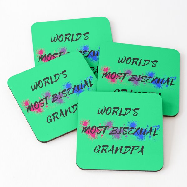 Item preview, World's Most Bisexual Grandpa Bi Flag Color Splash For Bisexual Grandparents In Green designed and sold by LuckyKermit.