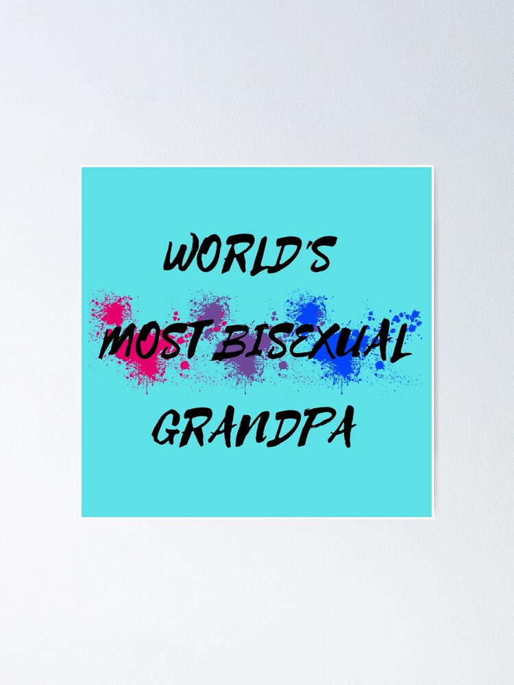 "World's Most Bisexual Grandpa Bi Flag Color Splash For Bisexual