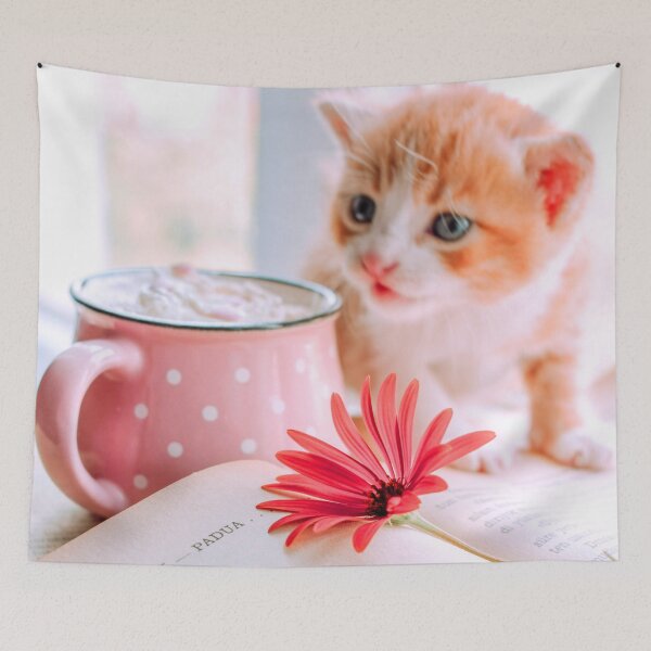 Item preview, SUBLIME #31 - Adorable Kitten Mug and Red Flower designed and sold by DEL-Productions.