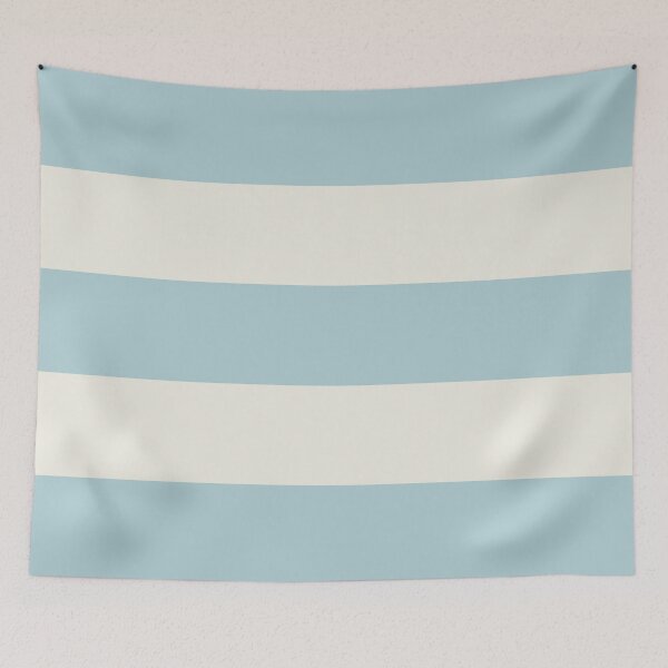 Item preview, Large DUCK EGG BLUE and CREAM Horizontal STRIPES designed and sold by RachelMacht.
