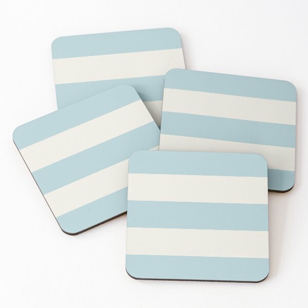 Item preview, Large DUCK EGG BLUE and CREAM Horizontal STRIPES designed and sold by RachelMacht.