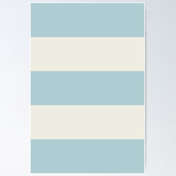 Item preview, Large DUCK EGG BLUE and CREAM Horizontal STRIPES designed and sold by RachelMacht.
