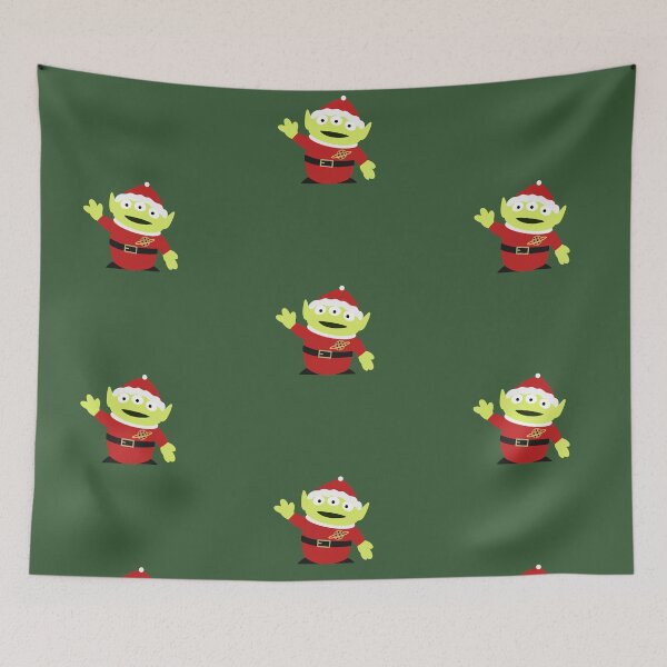 Item preview, Cute Merry Christmas Alien with Green Background  designed and sold by jazzcats.