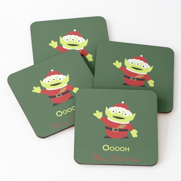 Item preview, Cute Merry Christmas Alien with Green Background  designed and sold by jazzcats.