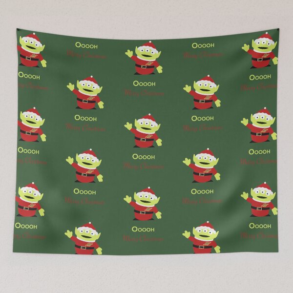 Item preview, Cute Merry Christmas Alien with Green Background  designed and sold by jazzcats.
