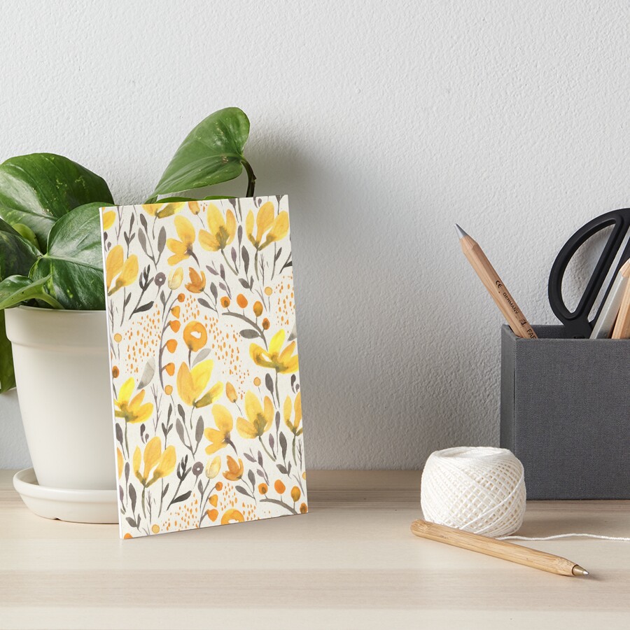 Yellow field Art Board Print