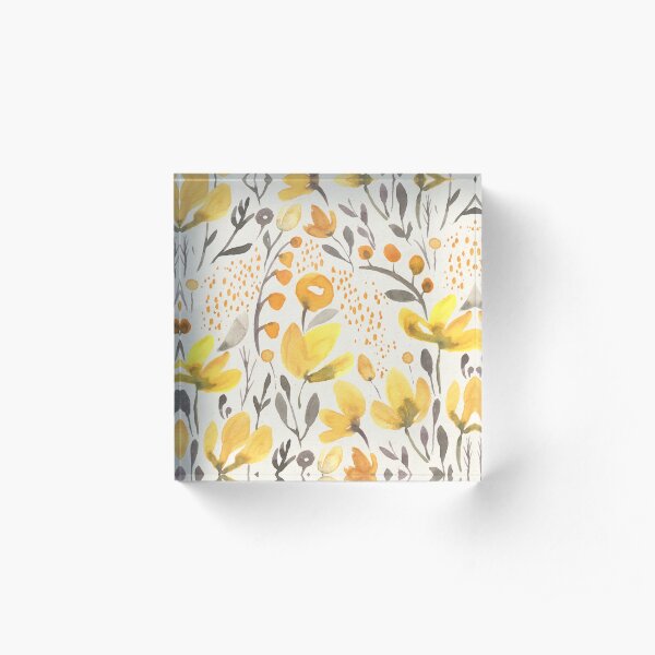 Yellow field Acrylic Block