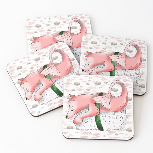 Item preview, cute sushi lover pink dogfish sushi designed and sold by CuisineCat.