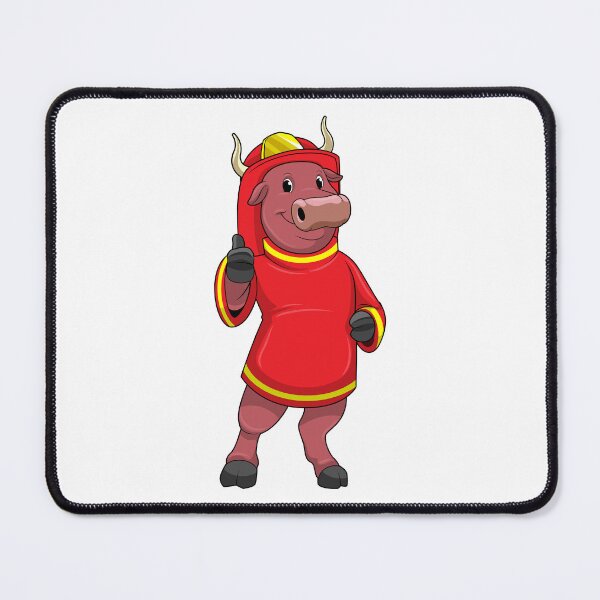 Item preview, Bull as Firefighter with Helmet designed and sold by Snabdesign84.