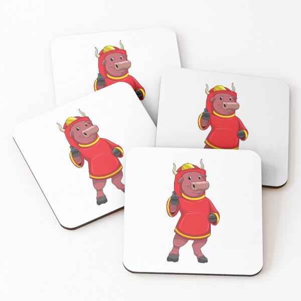 Item preview, Bull as Firefighter with Helmet designed and sold by Snabdesign84.