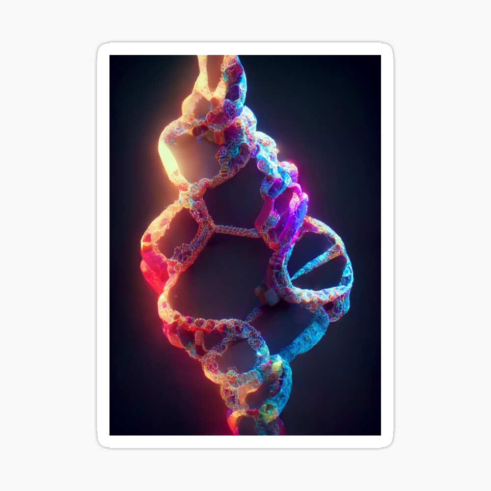 Floral DNA Strand - In My DNA - Mint Purple Hues | Sticker