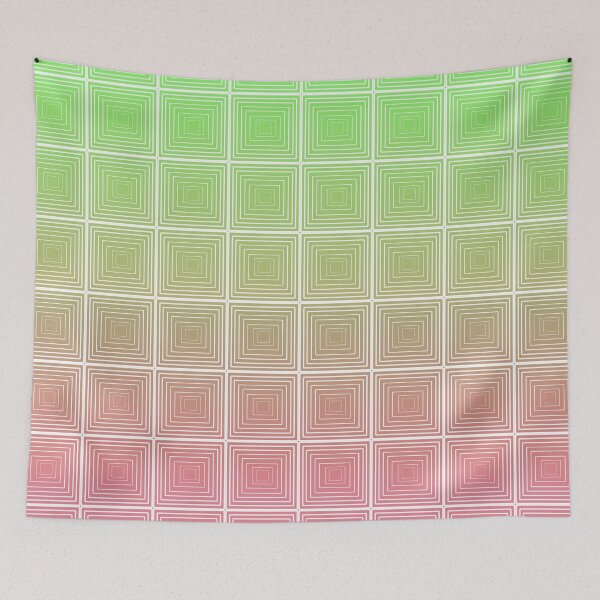 Item preview, Cute Vintage Ornamental Square Geometric  Pattern with Green and Brown Gradient for For Pupils, Students, Teachers, and Lecturers Who Love the Geometrical Patterns and Gradient Colors  designed and sold by IraNiva.