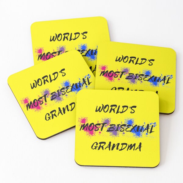 Item preview, World's Most Bisexual Grandma Bi Flag Color Splash For Bisexual Grandparents In Yellow designed and sold by LuckyKermit.