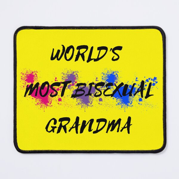 Item preview, World's Most Bisexual Grandma Bi Flag Color Splash For Bisexual Grandparents In Yellow designed and sold by LuckyKermit.