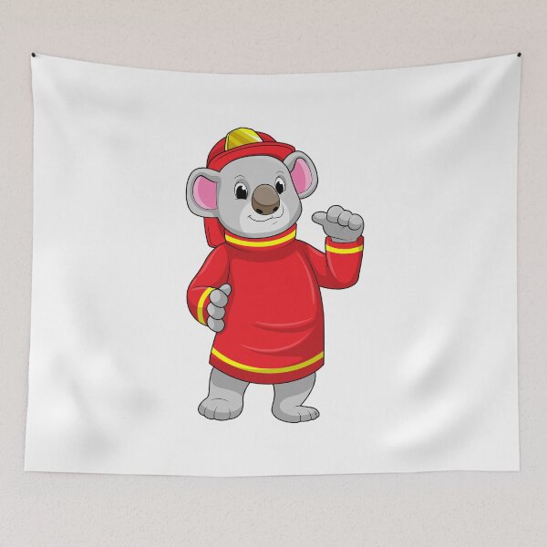 Item preview, Koala as Firefighter with Helmet designed and sold by Snabdesign84.