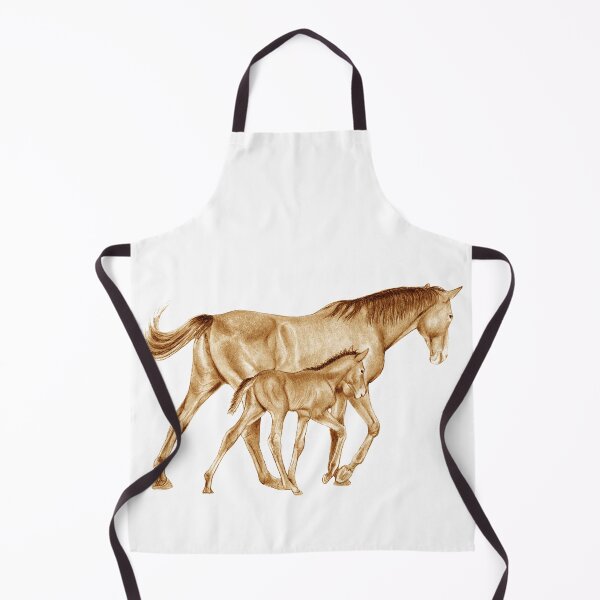 Item preview, Foal and mare walking, brown colorized version designed and sold by SylvieG18.