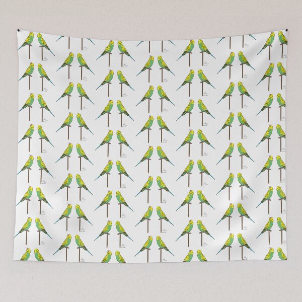 Item preview, Crazy Bird Person with Budgies designed and sold by Laughing Parrot Studio.
