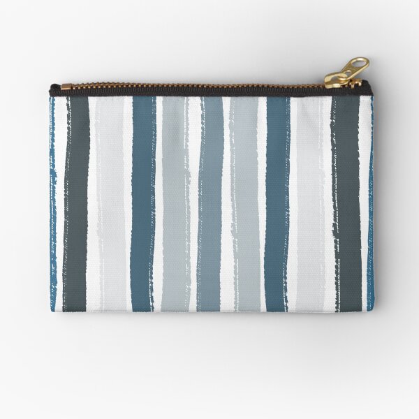 Ocean Breeze Blue Stripes Zipper Pouch